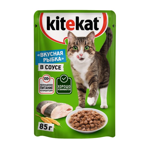 Корм для кошек Kitekat 85г с рыбой в соусе