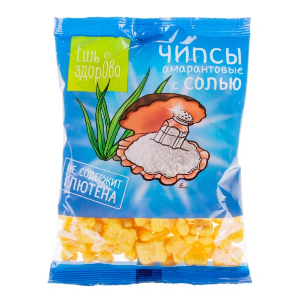 Чипсы амарантовые Di&Di Ешь здорово 90г с солью