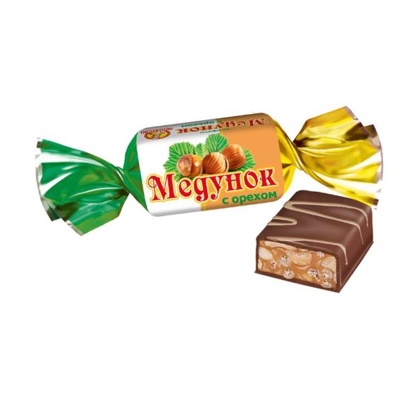 Шоколадные конфеты Медунок с орехом Славянка