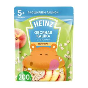 Каша молочная Heinz 200гр овсяная с персиком с 5 месяцев БЗМЖ