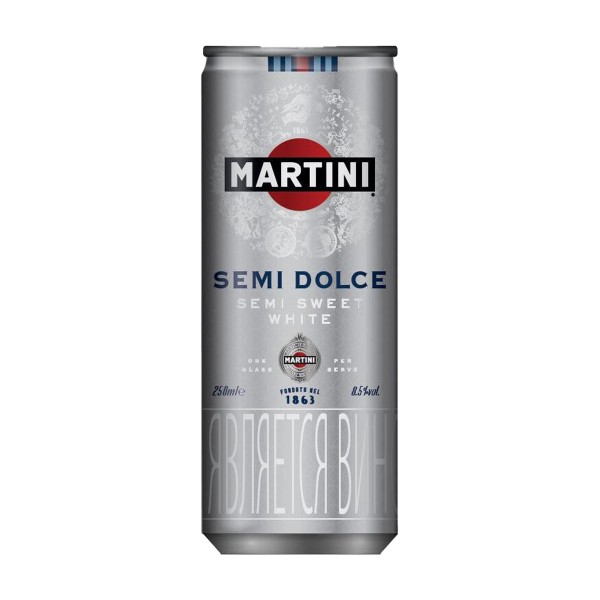 Напиток винный белый сладкий Martini Semi Dolce газированный 8,5% 0,25л