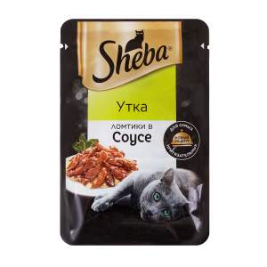 Корм для кошек Sheba 75г ломтики в соусе. утка