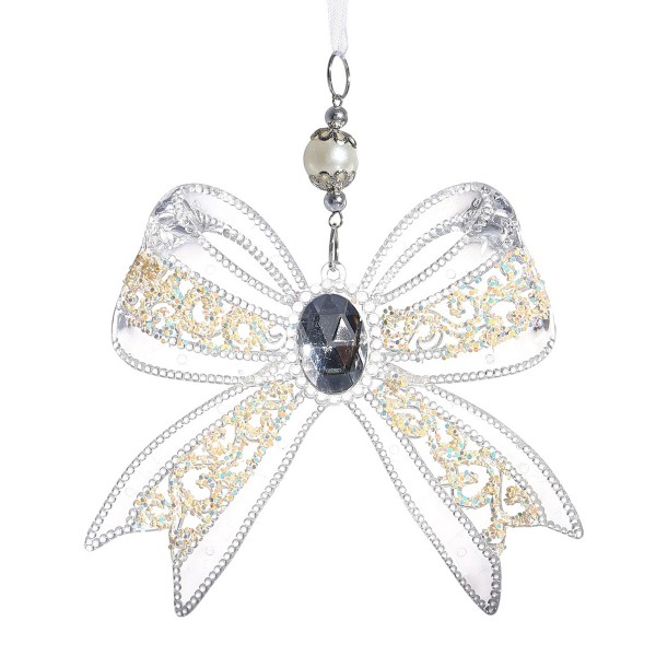 Украшение елочное Бантик блеск 12х10,5см Зимнее волшебство