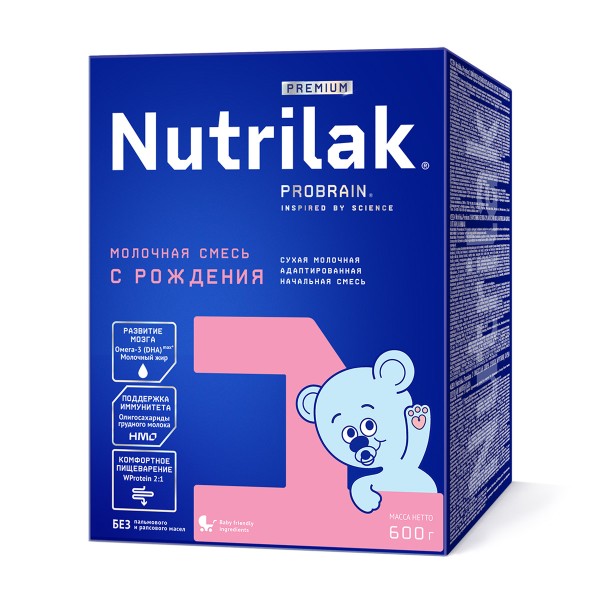 Смесь молочная сухая с рождения Nutrilak Premium 1 600г БЗМЖ
