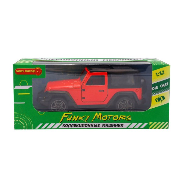 Машина Die-Cast инерционная открывающиеся двери 1:32  Funky Toys купе  красная