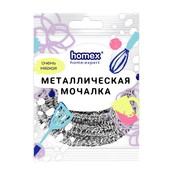 Мочалка для посуды Очень мягкая металл спиральная Homex