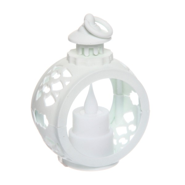 Сувенир Горящая свеча с подсветкой 8,5х12см белый Серпантин