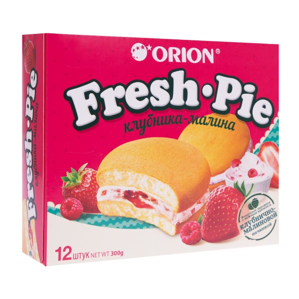 Пирожное бисквитное Орион с клубнично-малиновой начинкой Fresh Pie  300г