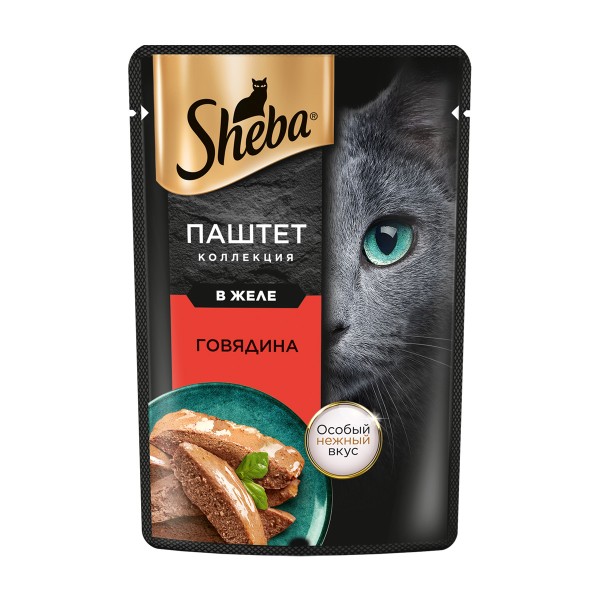 Корм для кошек Sheba 75г паштет с говядиной