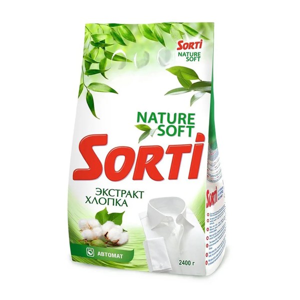 Порошок стиральный автомат Sorti 2,4кг Экстракт хлопка