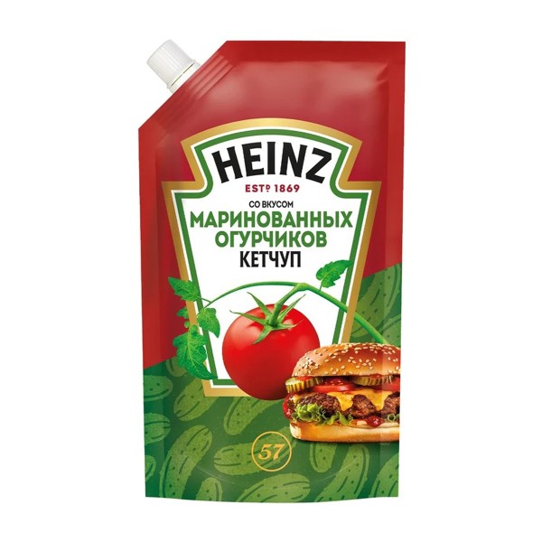 Кетчуп Heinz томатный со вкусом маринованный огурчиков 320г