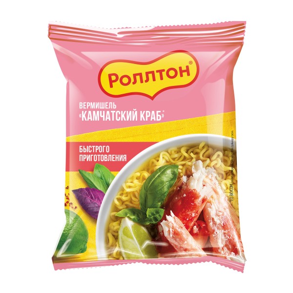 Вермишель быстрого приготовления Роллтон со вкусом камчатского краба 60г