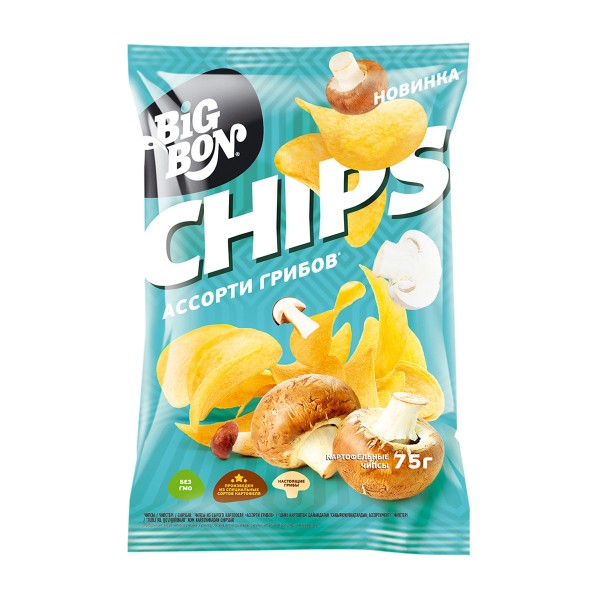 Чипсы Big Bon Ассорти грибов 75г