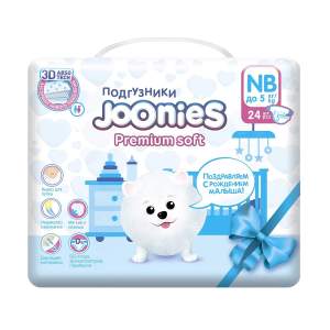 Подгузники Joonies Premium Soft 0-5кг 24шт