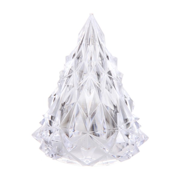 Сувенир Кристальная елочка с подсветкой 6,5х8см белый Серпантин