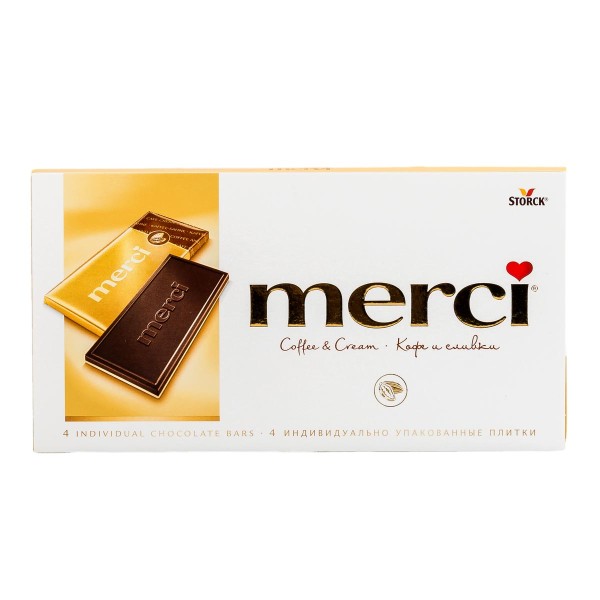 Шоколад молочный Merci 100г кофе и сливки