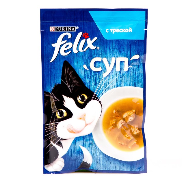 Корм для кошек Felix 48г суп с треской