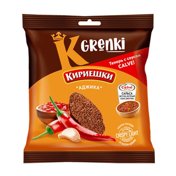 Сухарики Кириешки Grenki 45г аджика с соусом сальса