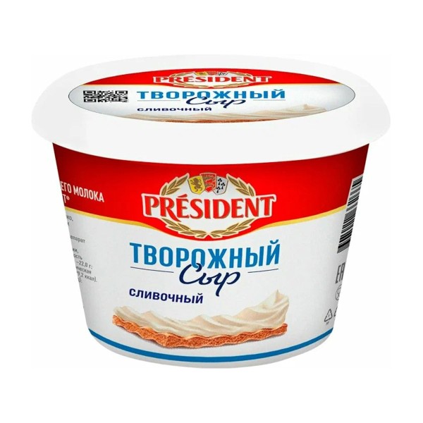 Сыр творожный Президент сливочный 140г БЗМЖ