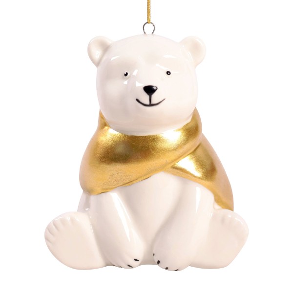 Украшение подвесное из фарфора Мишка золотой 6,4x9x7,4см Magic Time