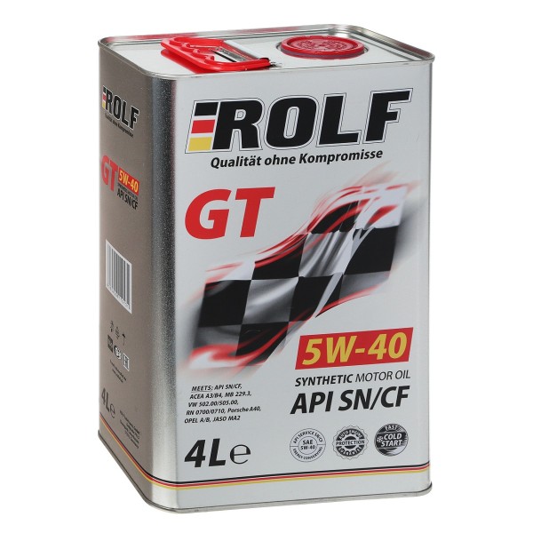 Масло Rolf GT моторное 5w-40 sn/cf 4л