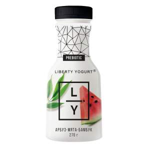 Йогурт питьевой Liberty Yogurt 2% 270г с арбузом, мятой и бамбуком БЗМЖ