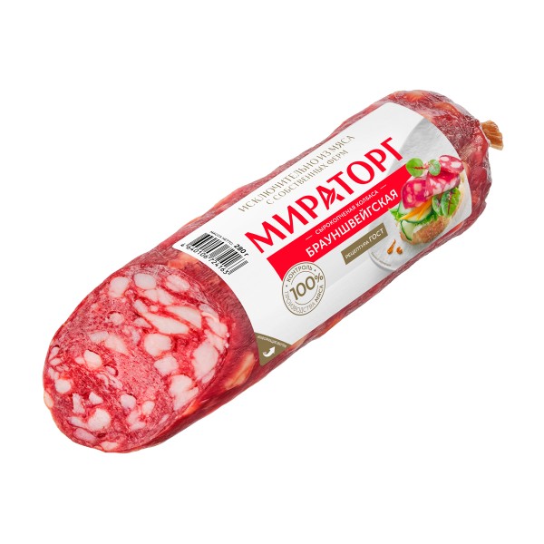 Колбаса сырокопченая Брауншвейгская Мираторг 300г