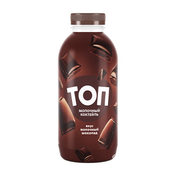 Коктейль молочный Топ Савушкин продукт 2% 450г с какао и вкусом Молочный шоколад БЗМЖ
