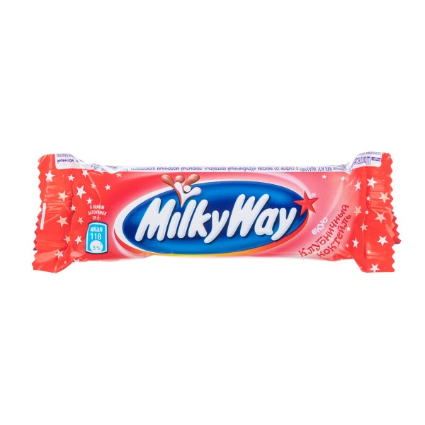 Батончик шоколадный Milky Way 26г клубничный коктейль