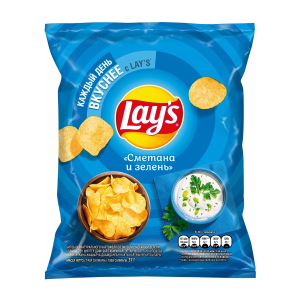 Чипсы Lay's сметана и зелень 37г