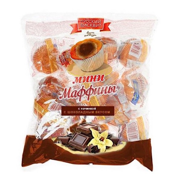 Маффины мини Русский бисквит 465г с шоколадным вкусом