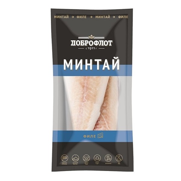 Минтай филе без кожи замороженный Доброфлот 400г