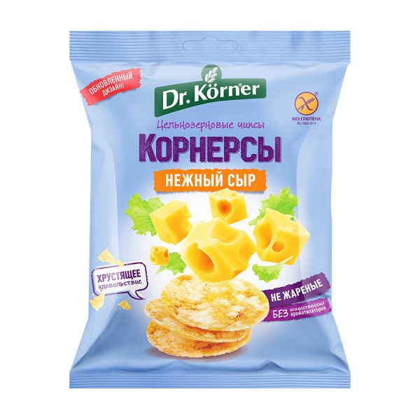 Чипсы кукурузно-рисовые с сыром Dr. Korner 50гр
