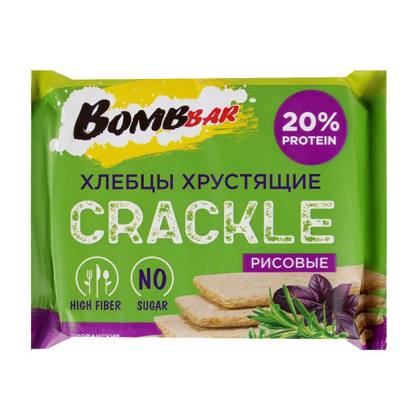 Хлебцы Crackle хрустящие рисовые Bombbar 60г прованские травы