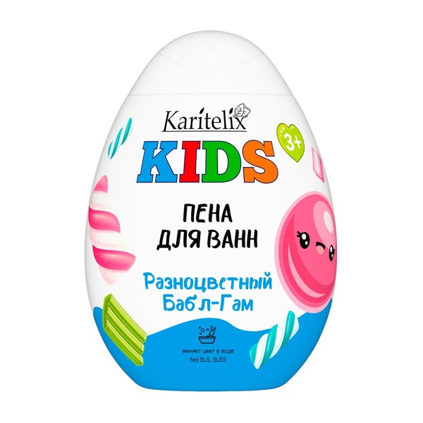 Пена для ванн Karitelix Kids Разноцветный бабл-гам детская 370мл