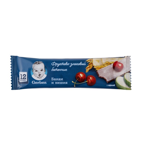 Батончик фруктово-злаковый Gerber 25г банан и вишня