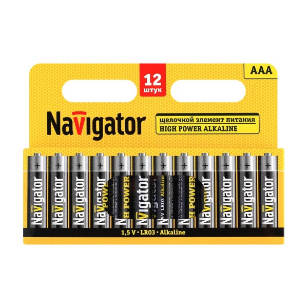 Батарейка Navigator 95 160 nbt-01 aaa lr03 bp12 12шт