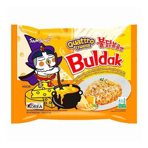 Лапша быстрого приготовления Buldak со вкусом четыре сыра Samyang 145г