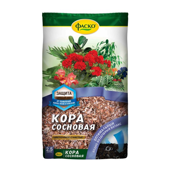 Кора сосновая Цветочное счастье 2,5л Фаско