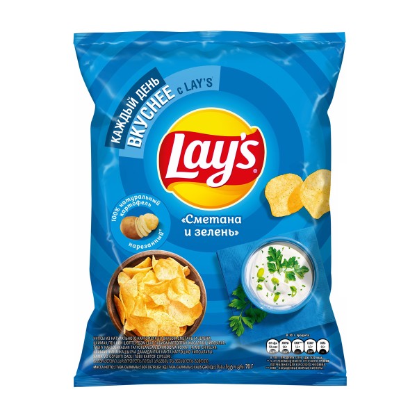 Чипсы Lay's сметана и зелень 70г