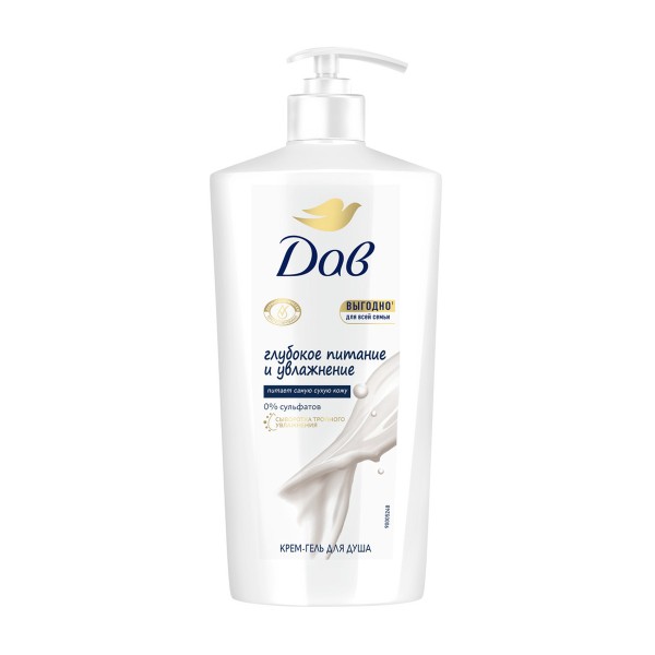 Крем-гель для душа для всей семьи Dove Увлажнение и Питание 610мл
