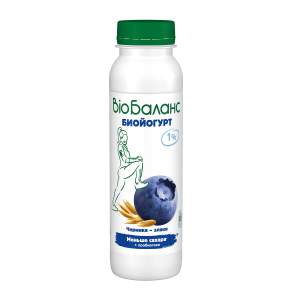 Биойогурт питьевой Bio Баланс 1% 270г черника-злаки БЗМЖ