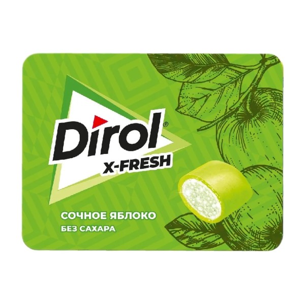 Жевательная резинка X-Fresh Dirol 16г сочное яблоко