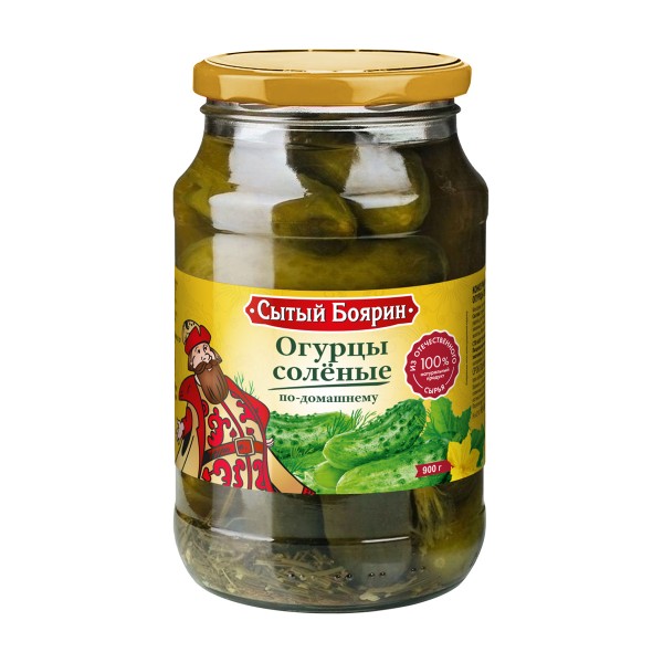 Огурцы солёные По-домашнему Сытый боярин 900г