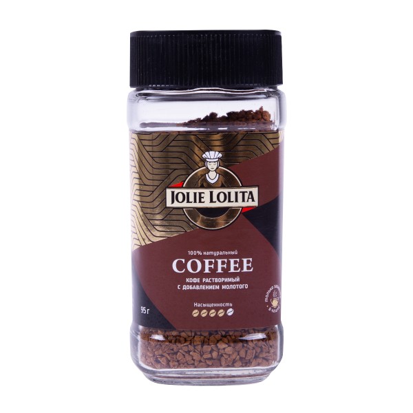 Кофе сублимированный Jolie Lolita с добавлением молотого жареного 95г