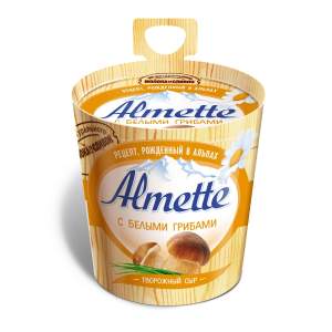 Сыр творожный Almette 60% Hochland 150гр с белыми грибами БЗМЖ