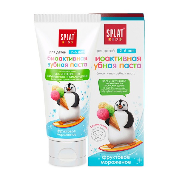 Зубная паста детская Splat Kids 50мл фруктовое мороженое