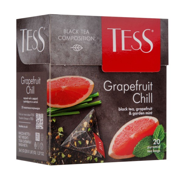 Чай черный Tess Grapefruit Chill 20пирамидок