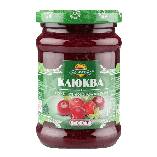 Клюква протертая с сахаром Экопродукт 320г
