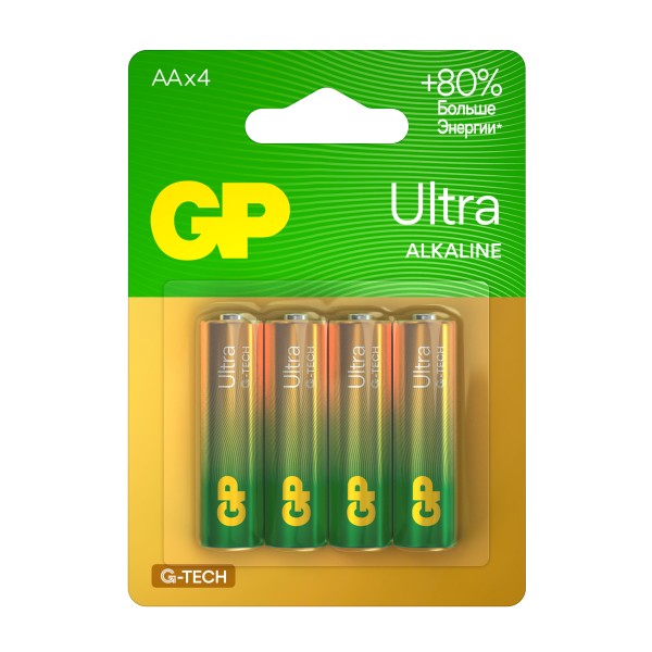 Батарейка GP LR6 Ultra Alkaline 15АU-U4 AA 4шт